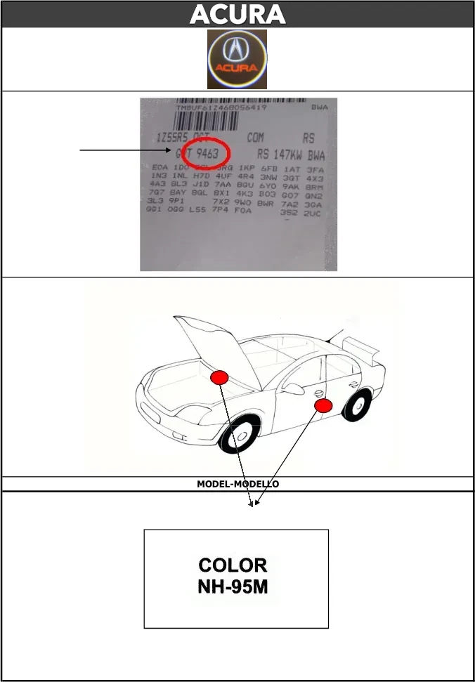 vin код Acura