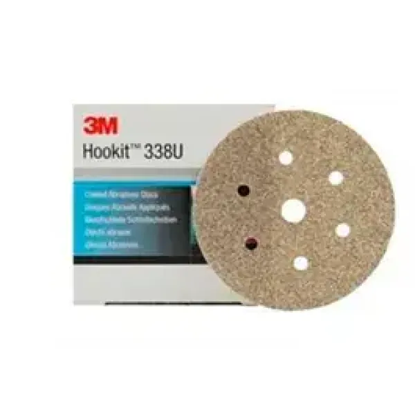 Абразивні диски на липучці 3M Hookit 338U (P220, 150мм, 7отв, 100шт)