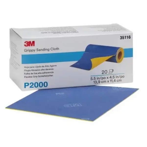 Абразивна гнучка тканина 3M Grippy Sanding Cloth 35116 (P2000, 137.5х112.5мм)