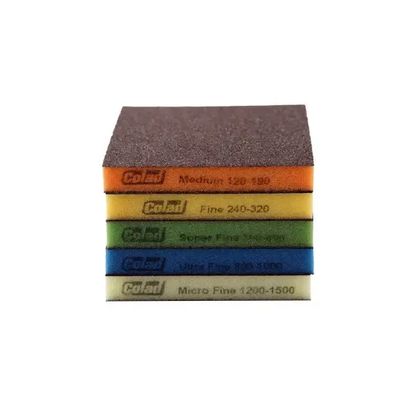 Абразивна двостороння губка зелена Colad Foam Sanding Pad (P500-600 - Super Fine)