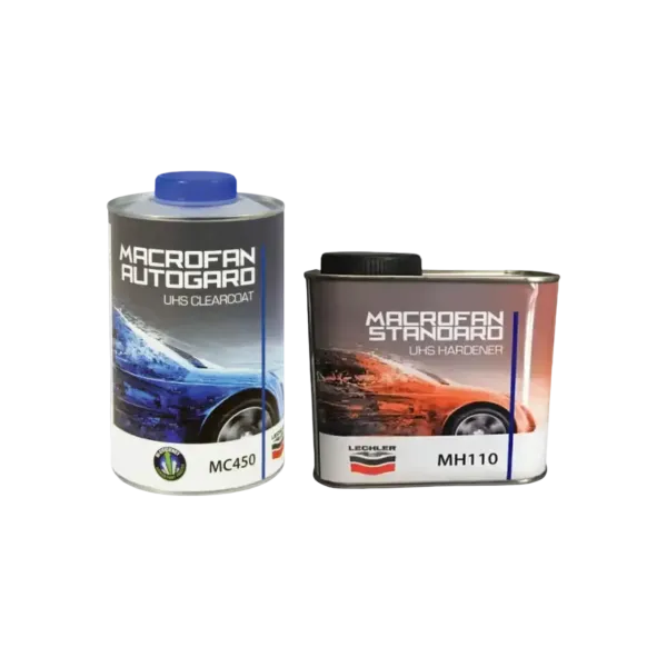 Лак акриловий Lechler Macrofan Autogard UHS Clearcoat 1л / Затверджувач стандартний Lechler Macrofan Standard UHS Hardener 0.5л