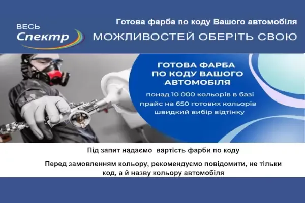 Готова фарба по коду вашого автомобіля